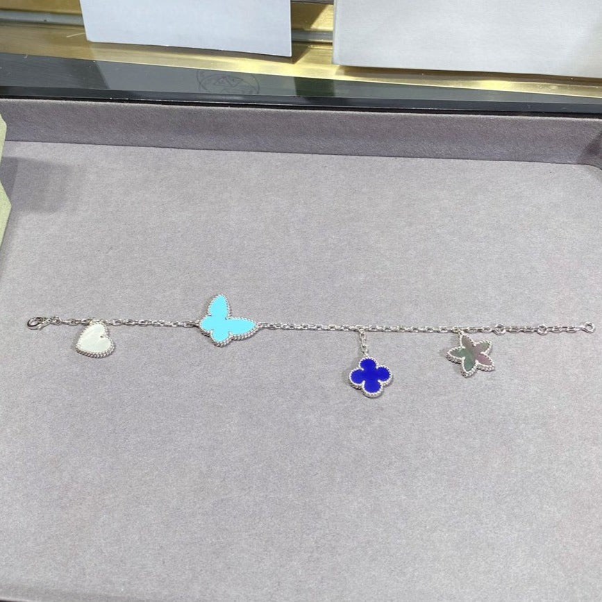 [Aurora]LUCKY SPRING SILVER BRACELET 4 MOTIF
