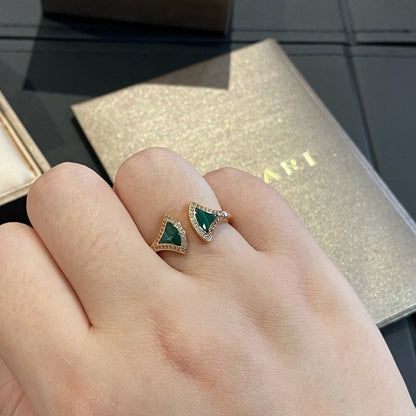 [AURORA]DREAM MALACHIT DIAMANT OFFENER RING