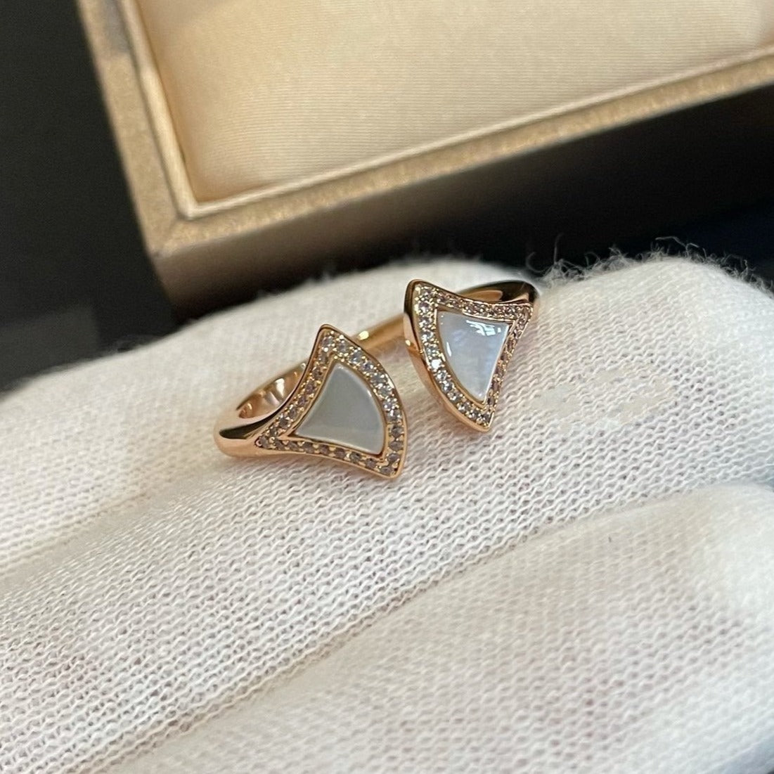 [Aurora]DREAM MOP DIAMOND OPEN RING