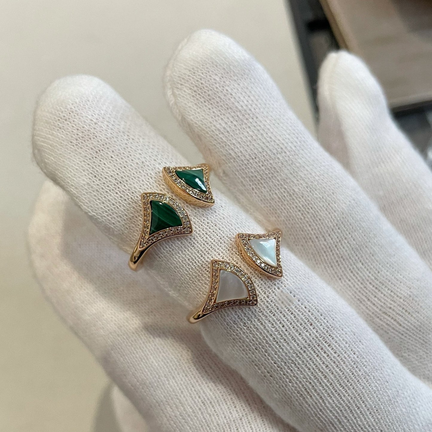 [Aurora]DREAM MOP DIAMOND OPEN RING