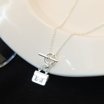 [Aurora]POP H PEDANT SILVER NECKLACE