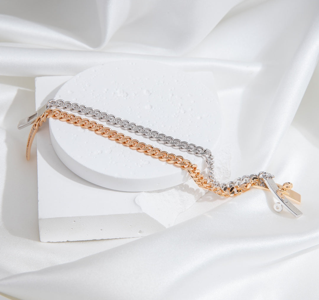 [Aurora]KELLY CHAIN SILVER DIAMOND BRACELET