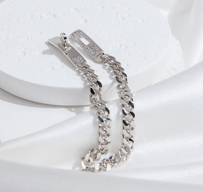 [AURORA]KELLY CHAIN SILVER DIAMOND BRACELET