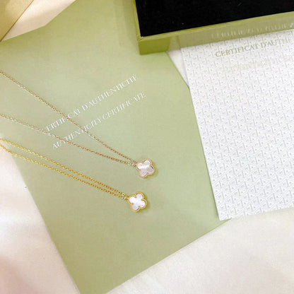 [Aurora]CLOVER MINI 9.5MM WHITE MOTHER-OF-PEARL NECKLACE