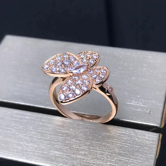 [Aurora]BUTTERFLY PINK GOLD DIAMOND RING