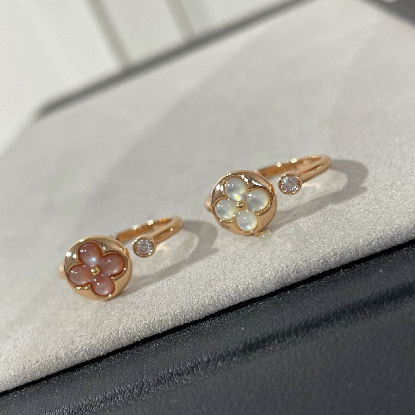 [Aurora]SUN 1 DIAMOND PINK MOP RING