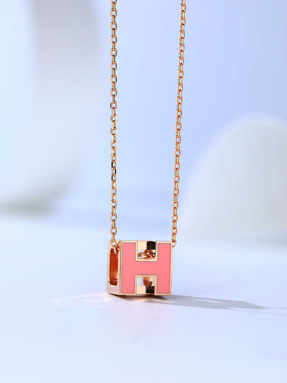 [AURORA]H CAGE PINK GOLD NECKLACE