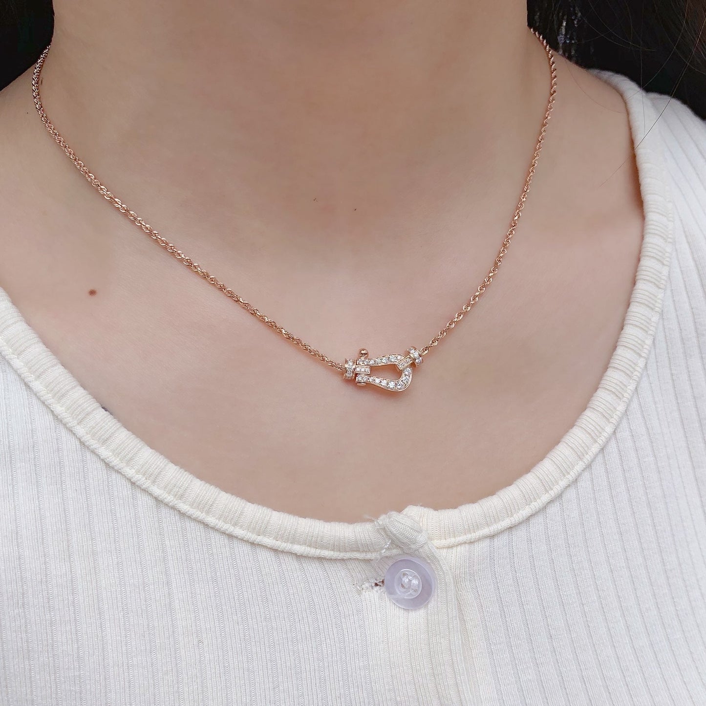 [Aurora]FORCE 10 PINK GOLD DIAMOND NECKLACE