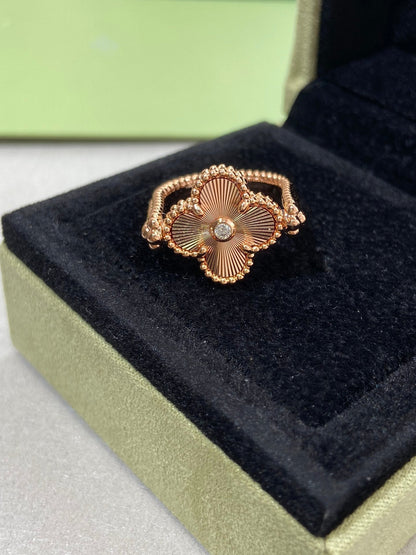 [AURORA]CLOVER RIVERSIBLE ROSE GOLD RING