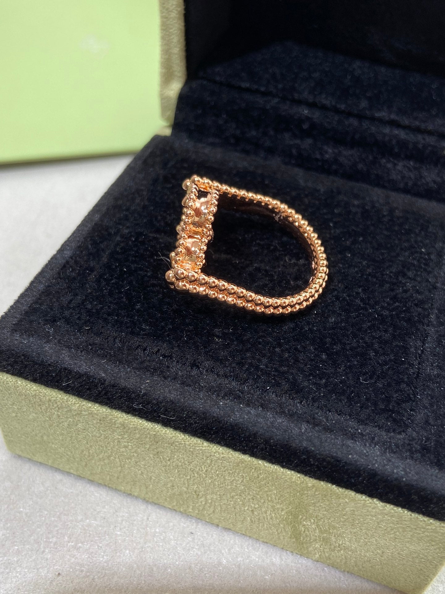 [AURORA]CLOVER RIVERSIBLE ROSE GOLD RING