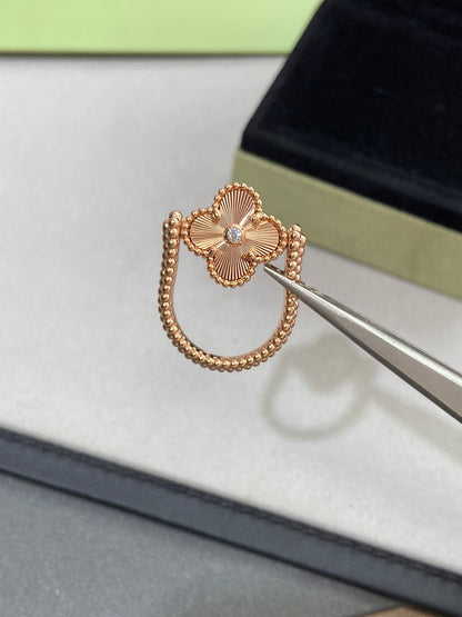 [AURORA]CLOVER RIVERSIBLE ROSE GOLD RING