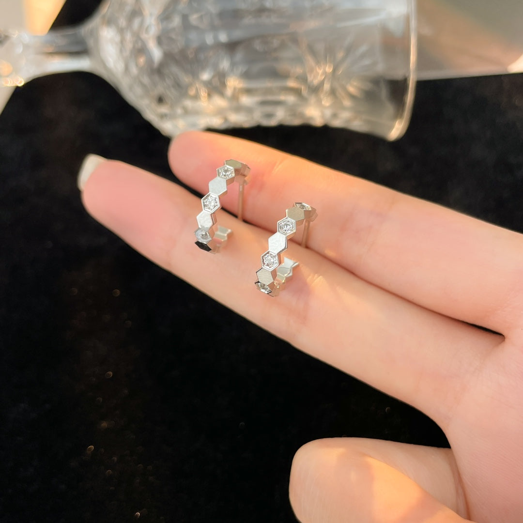 [Aurora]BEE LOVE DIAMOND HOOP EARRINGS