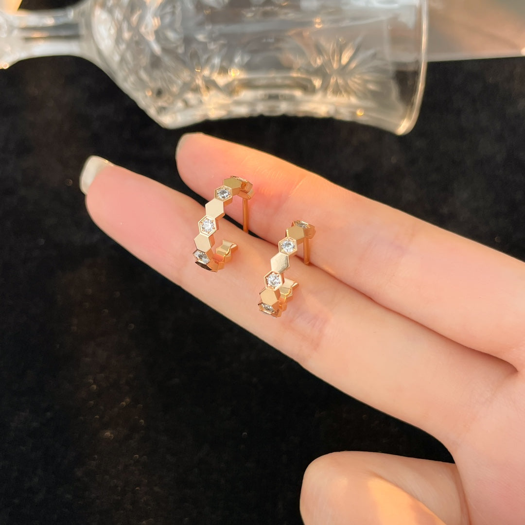 [Aurora]BEE LOVE DIAMOND HOOP EARRINGS