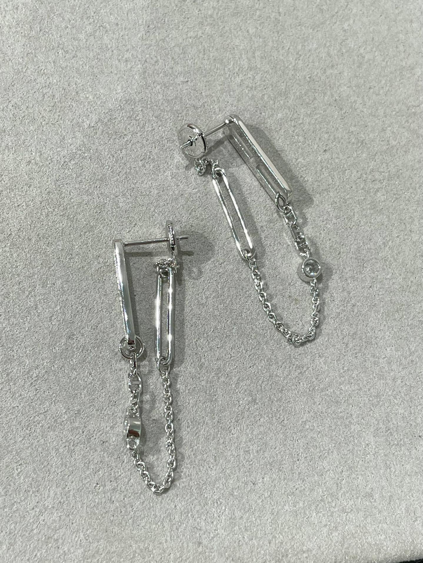 [Aurora]CHAINE CHAOS DIAMOND DROP EARRINGS