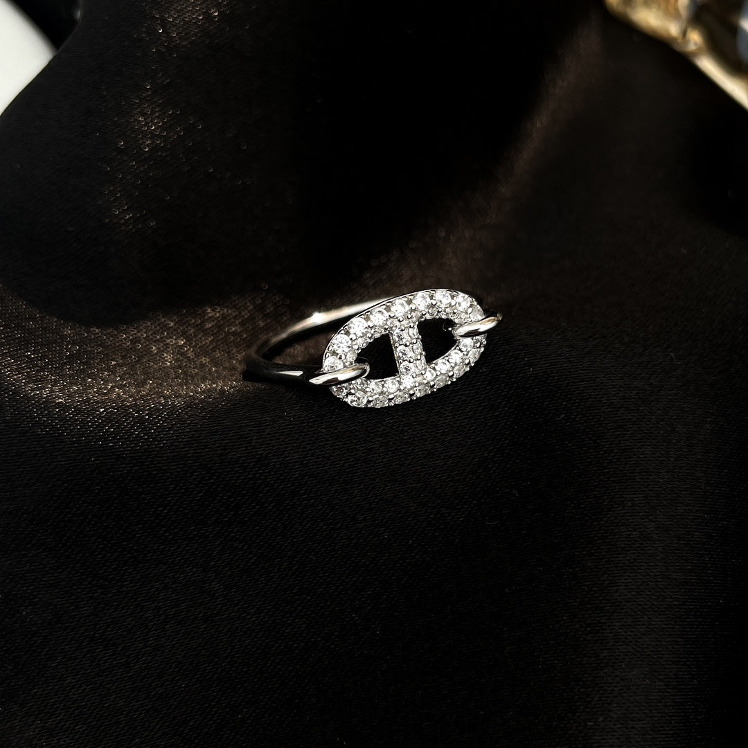 [AURORA]RONDE SMALL SILVER DIAMOND RING