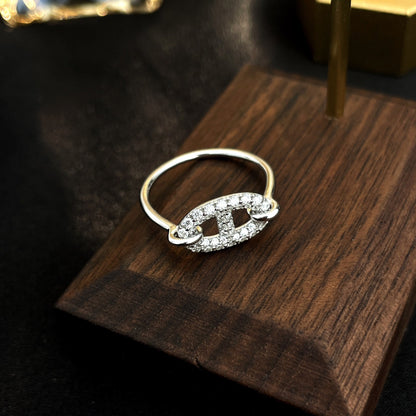 [AURORA]RONDE SMALL SILVER DIAMOND RING