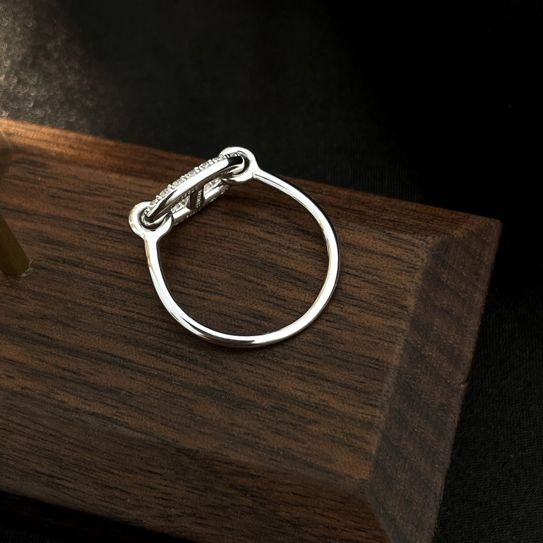 [AURORA]RONDE SMALL SILVER DIAMOND RING