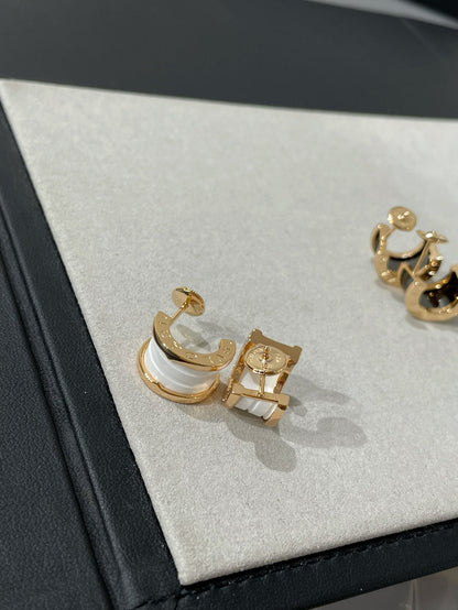 [Aurora]ZERO 1 PINK GOLD CERAMIC EARRINGS