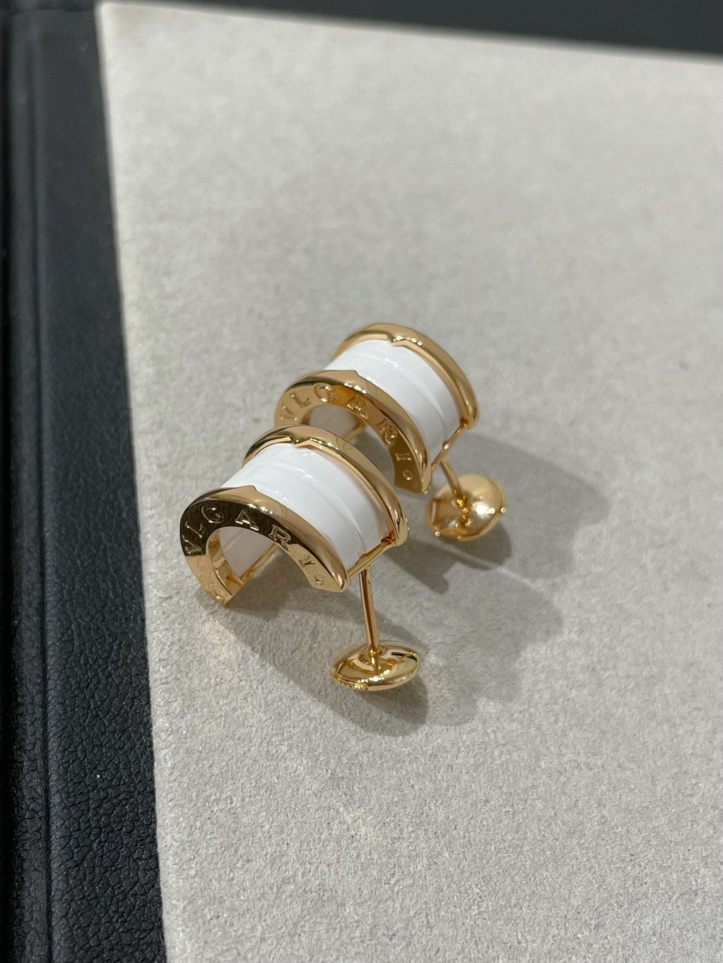 [Aurora]ZERO 1 PINK GOLD CERAMIC EARRINGS