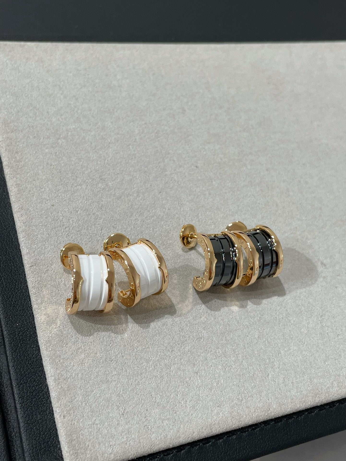 [Aurora]ZERO 1 PINK GOLD CERAMIC EARRINGS