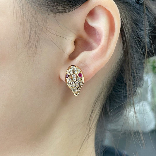 [Aurora]SERPENT DIAMOND STUD EARRINGS