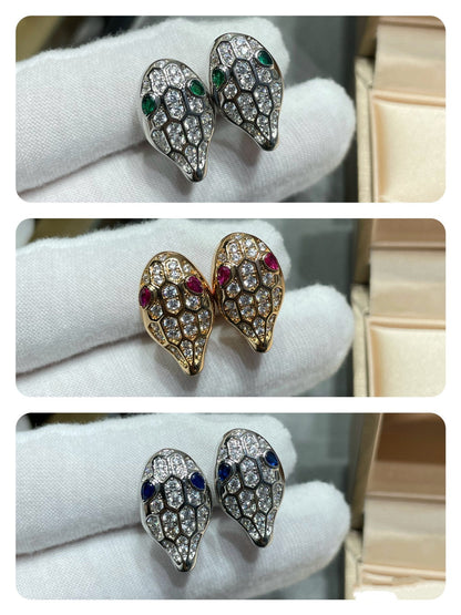 [オーロラ]サーペント ダイヤモンド スタッドピアス