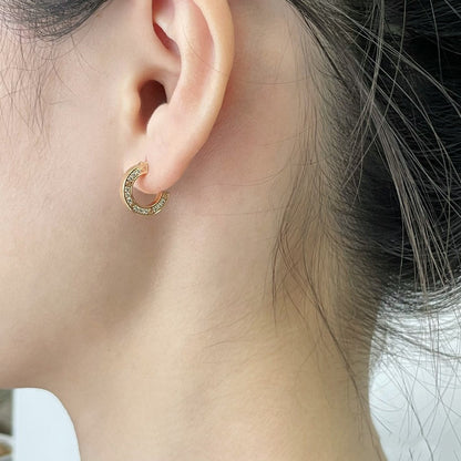 [AURORA]LOVE DIAMOND EARRINGS