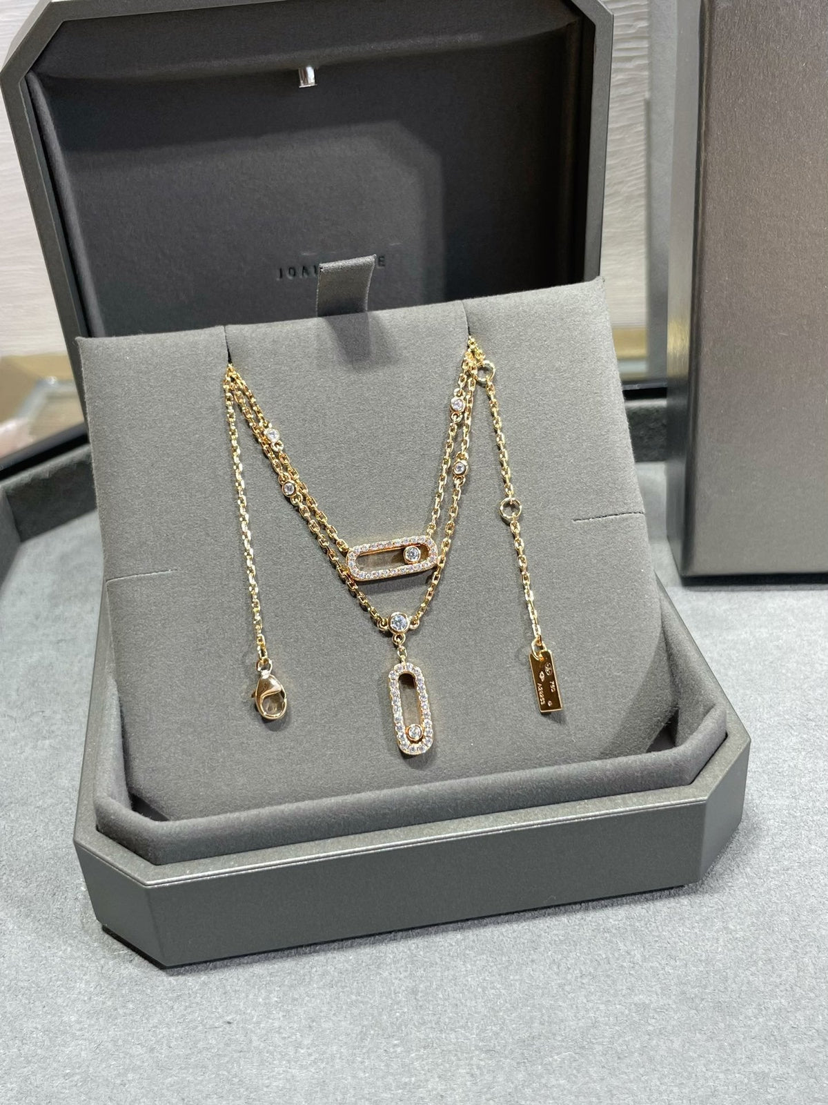 [AURORA]MOVE 2 ROW DIAMOND NECKLACE