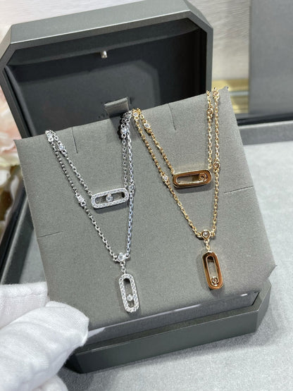[AURORA]MOVE 2 ROW DIAMOND NECKLACE