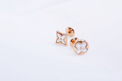 [Aurora]STAR AND SUN PINK GOLD MOP STUD EARRINGS