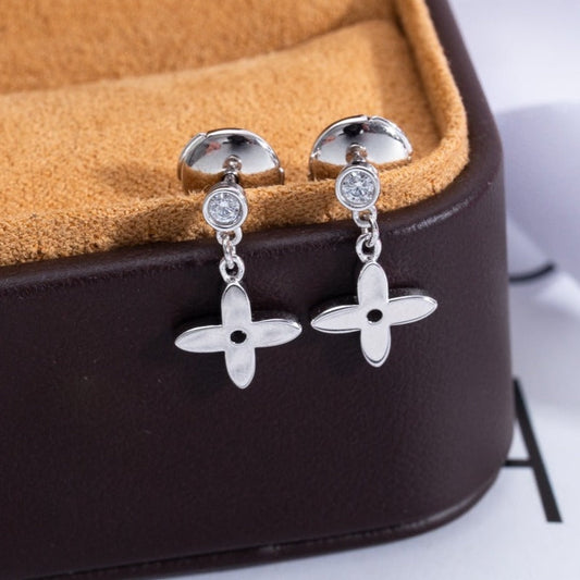 [Aurora]VIDYLLE SILVER DIAMOND MINI DROP EARRINGS