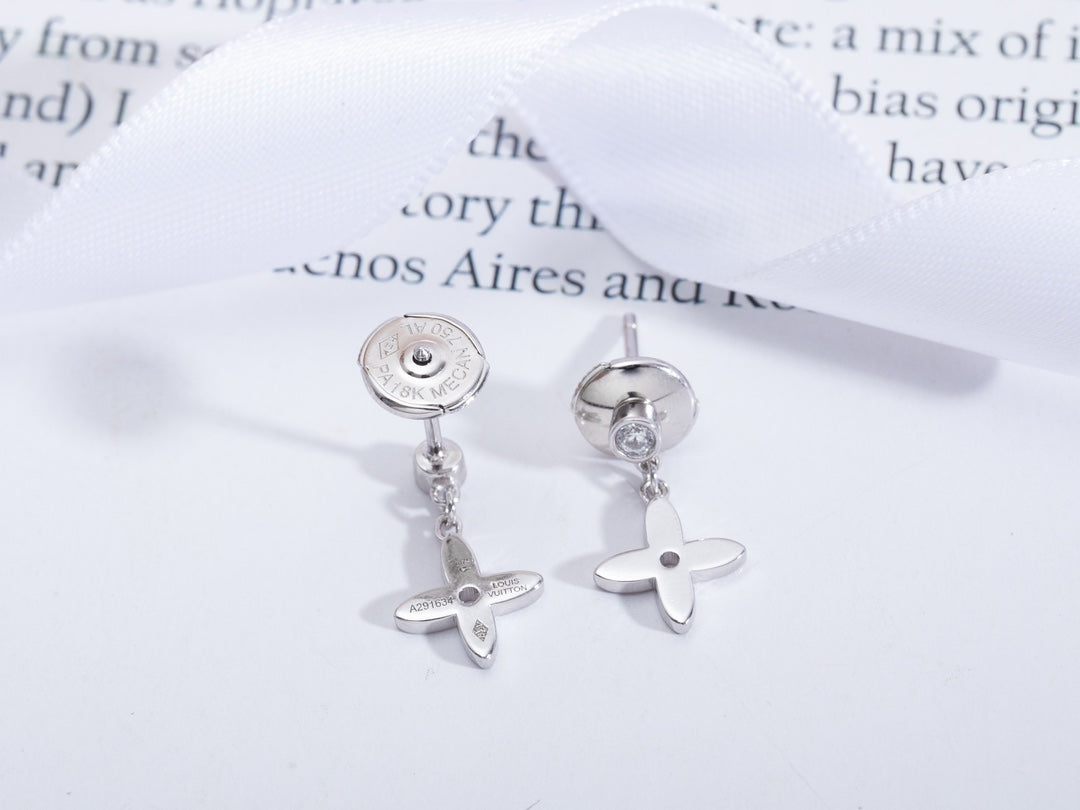 [Aurora]VIDYLLE SILVER DIAMOND MINI DROP EARRINGS
