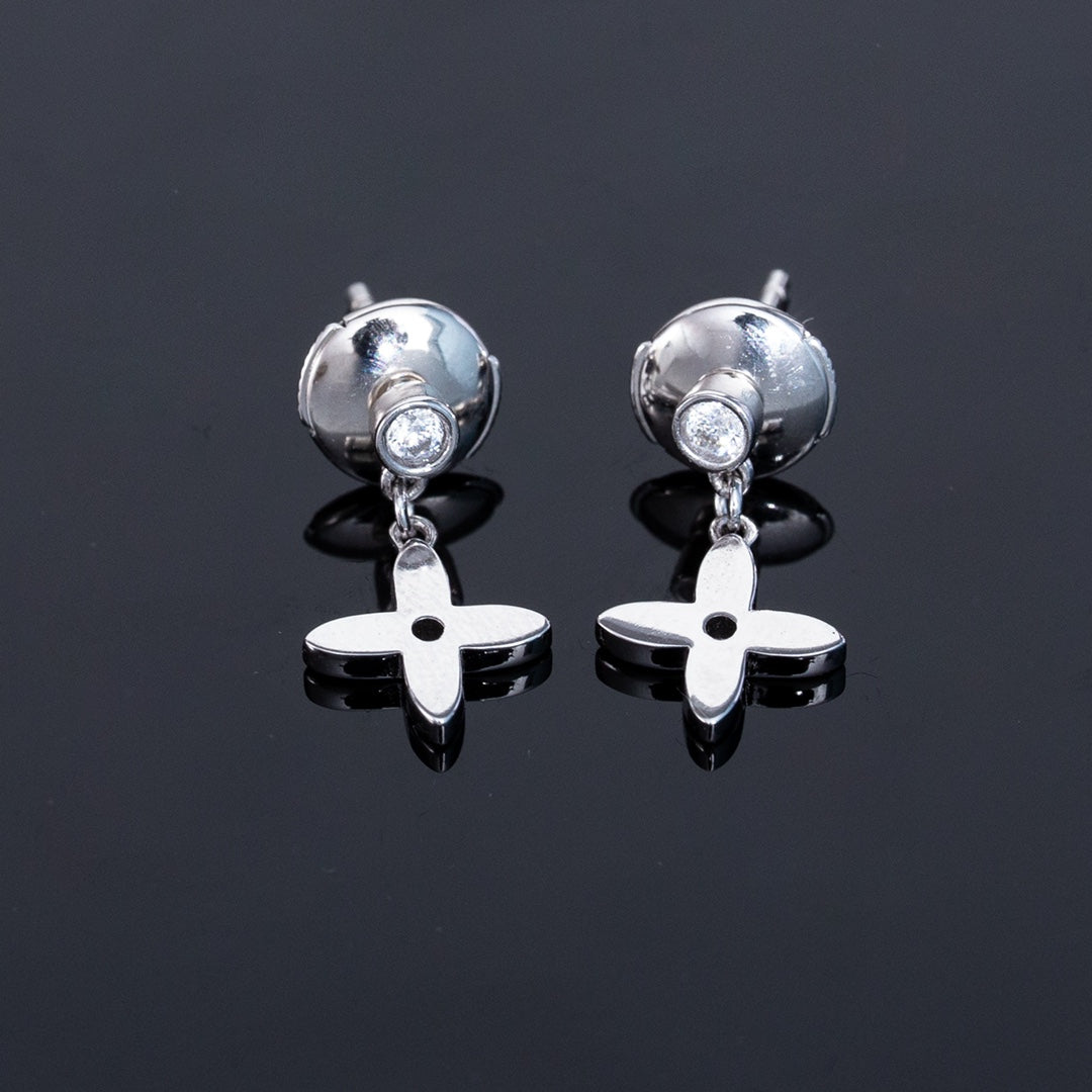 [Aurora]VIDYLLE SILVER DIAMOND MINI DROP EARRINGS