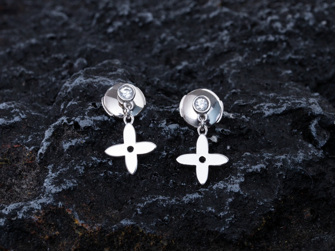 [Aurora]VIDYLLE SILVER DIAMOND MINI DROP EARRINGS