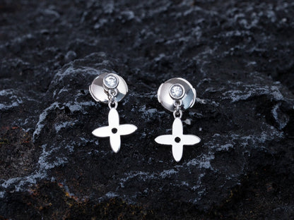 [Aurora]VIDYLLE SILVER DIAMOND MINI DROP EARRINGS