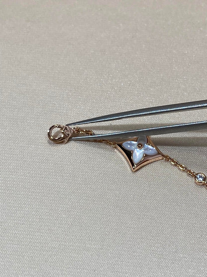 [Aurora]STAR 4 MOTIF MOP DIAMOND PINK GOLD BRACELET
