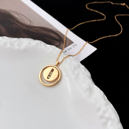 [AURORA]LUCKY MOVE MOP PINK GOLD NECKLACE