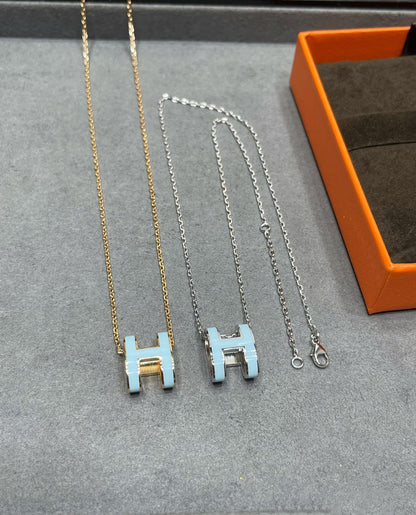 [AURORA]POP H SKY BLUE NECKLACE