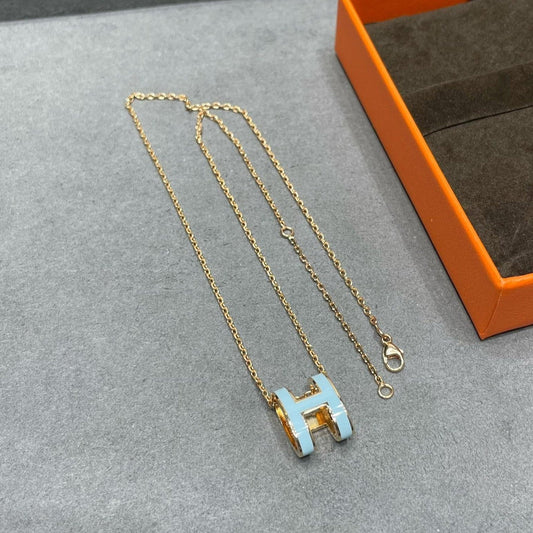 [Aurora]POP H SKY BLUE NECKLACE