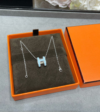 [AURORA]POP H SKY BLUE NECKLACE