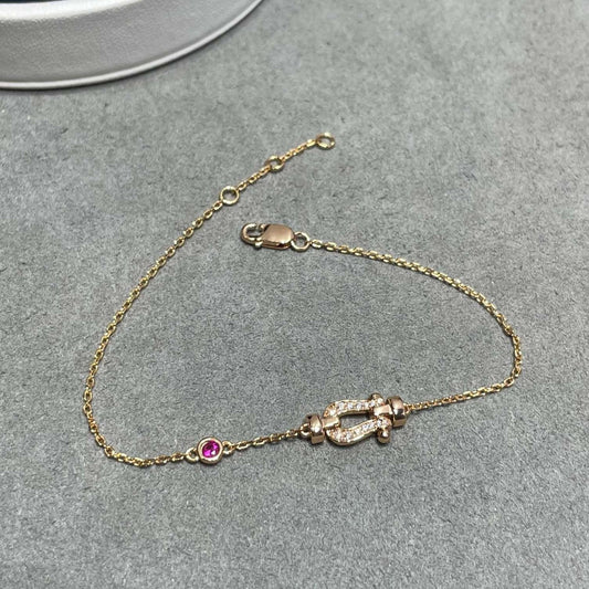 [Aurora]FORCE 10 DIAMOND CHAIN LINK PINK GOLD BRACELET