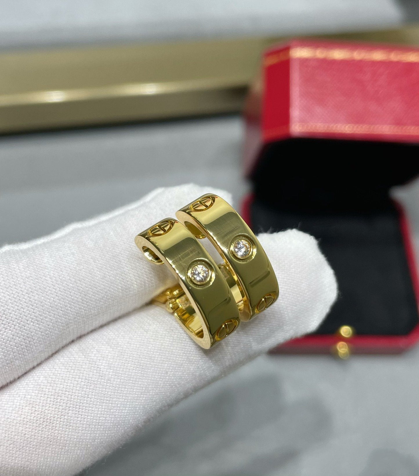 [Aurora]LOVE 5.5MM 1 DIAMOND EARRINGS