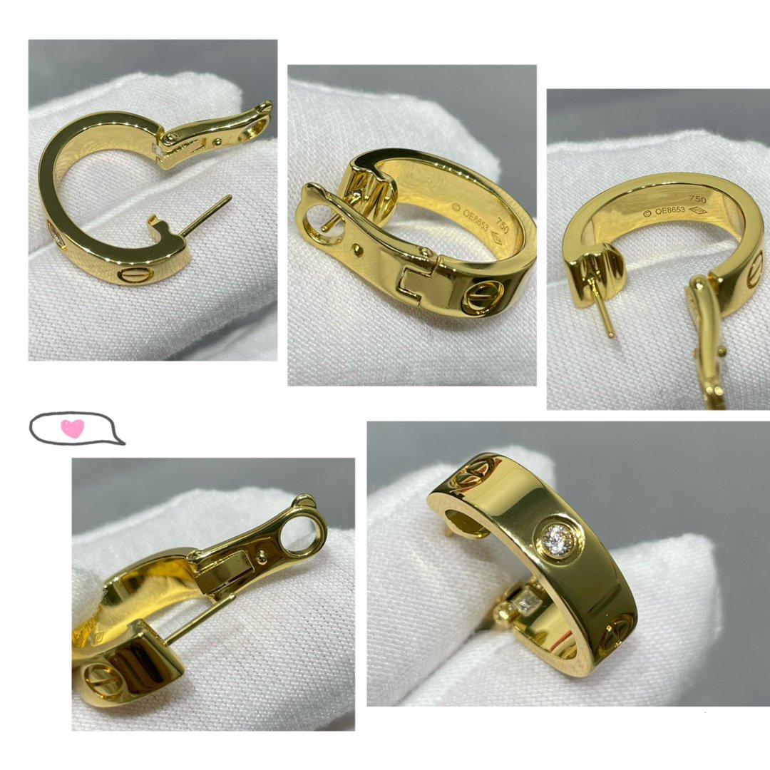 [Aurora]LOVE 5.5MM 1 DIAMOND EARRINGS