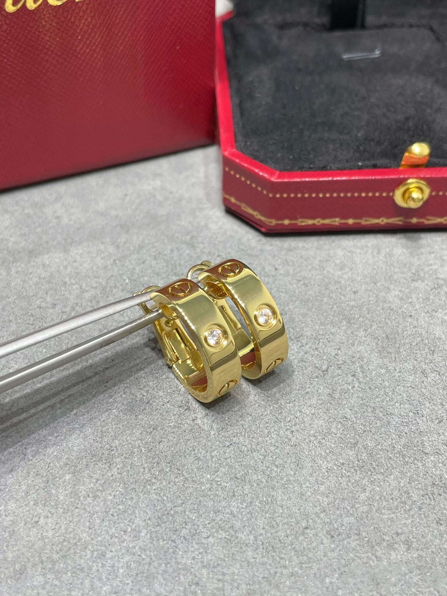 [Aurora]LOVE 5.5MM 1 DIAMOND EARRINGS