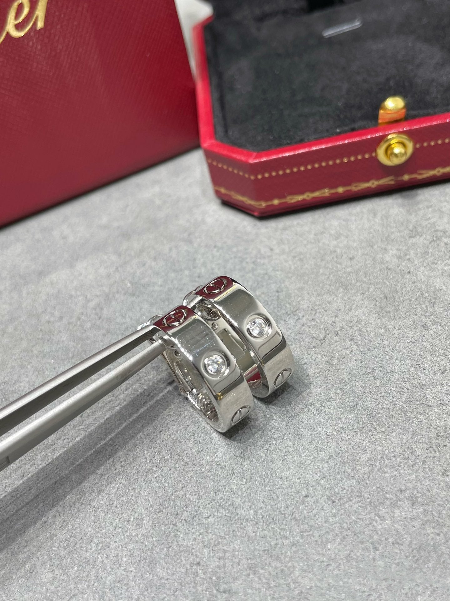 [Aurora]LOVE 5.5MM 1 DIAMOND EARRINGS