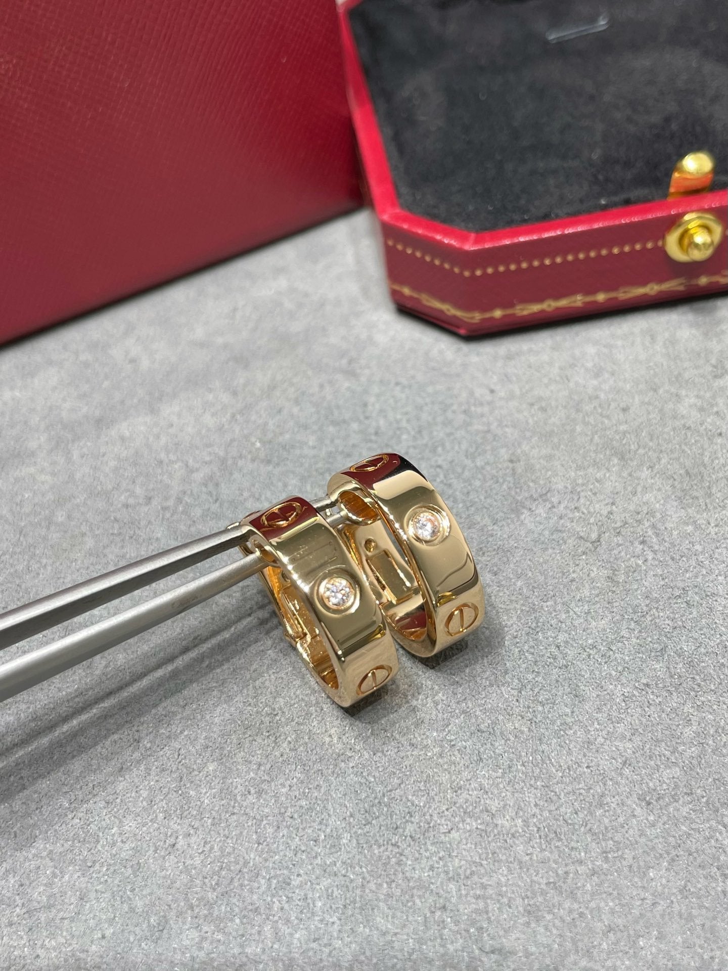 [Aurora]LOVE 5.5MM 1 DIAMOND EARRINGS