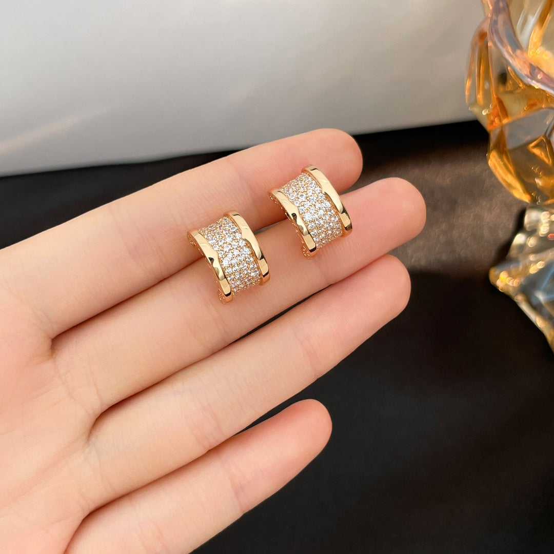 [AURORA]ZERO 1 DIAMOND PAVED EARRINGS