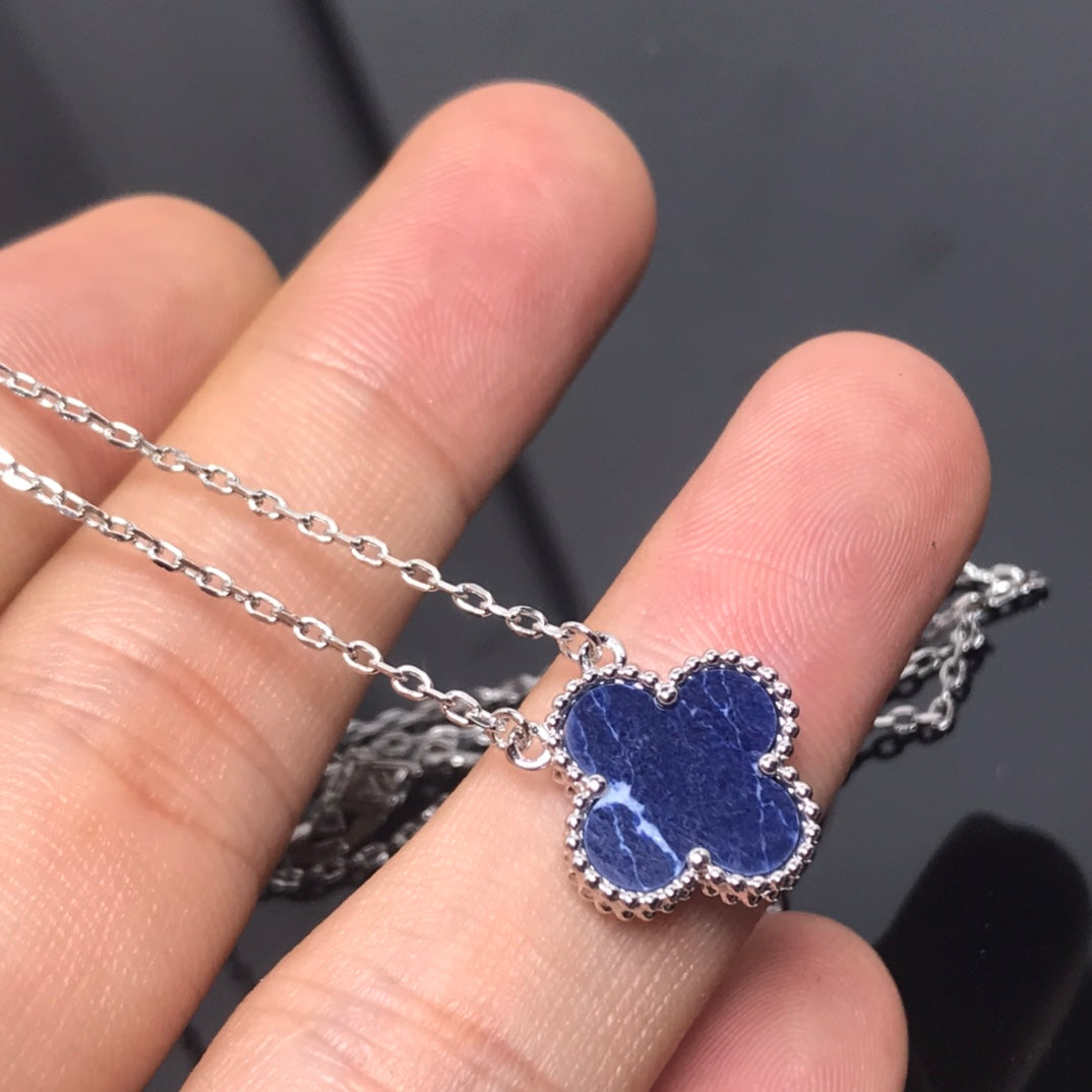 [Aurora]CLOVER PIETERSITE SILVER LONG NECKLACE