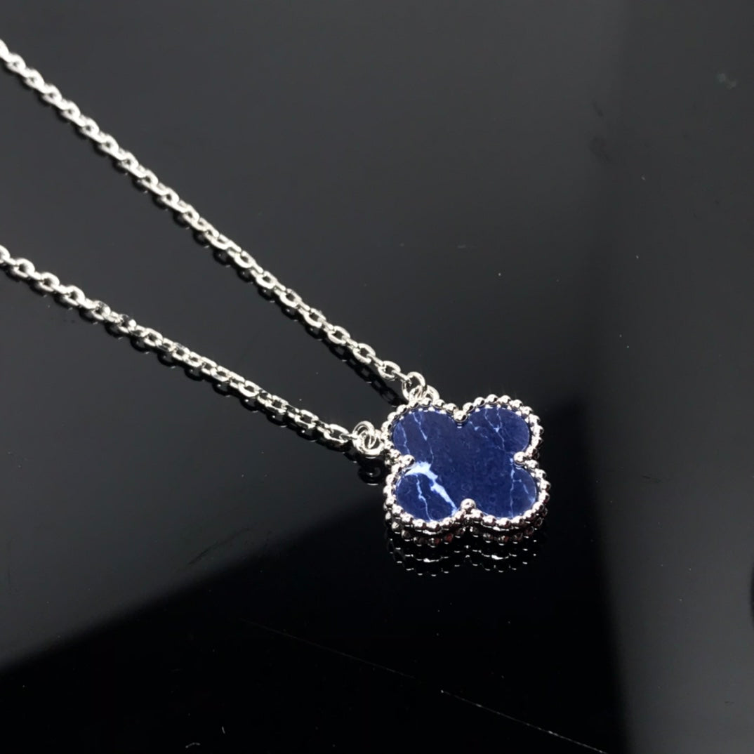 [Aurora]CLOVER PIETERSITE SILVER LONG NECKLACE
