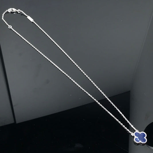 [Aurora]CLOVER PIETERSITE SILVER LONG NECKLACE